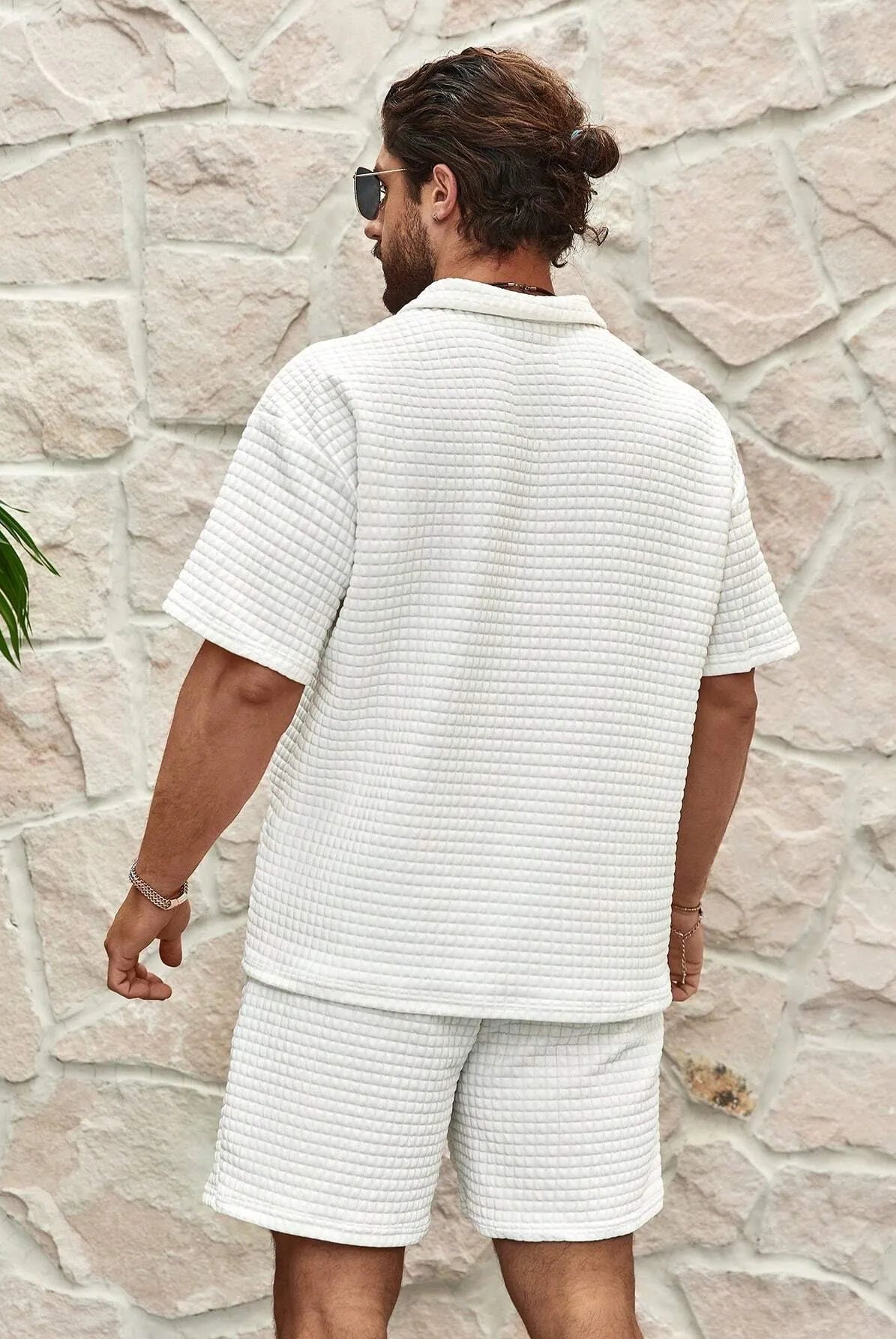 Herren Sommer Set – Kurzarm Hemd mit Shorts | leichtes Freizeit Outfit für Herren