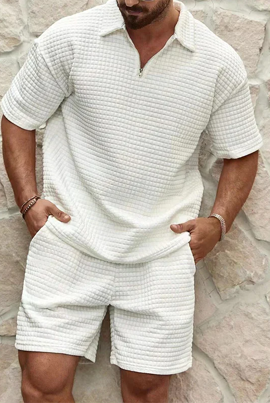 Herren Sommer Set – Kurzarm Hemd mit Shorts | leichtes Freizeit Outfit für Herren